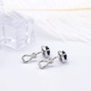 YOQUCOL 7MM Dark Blue Cubic Zirconia Crystal Clip On Square