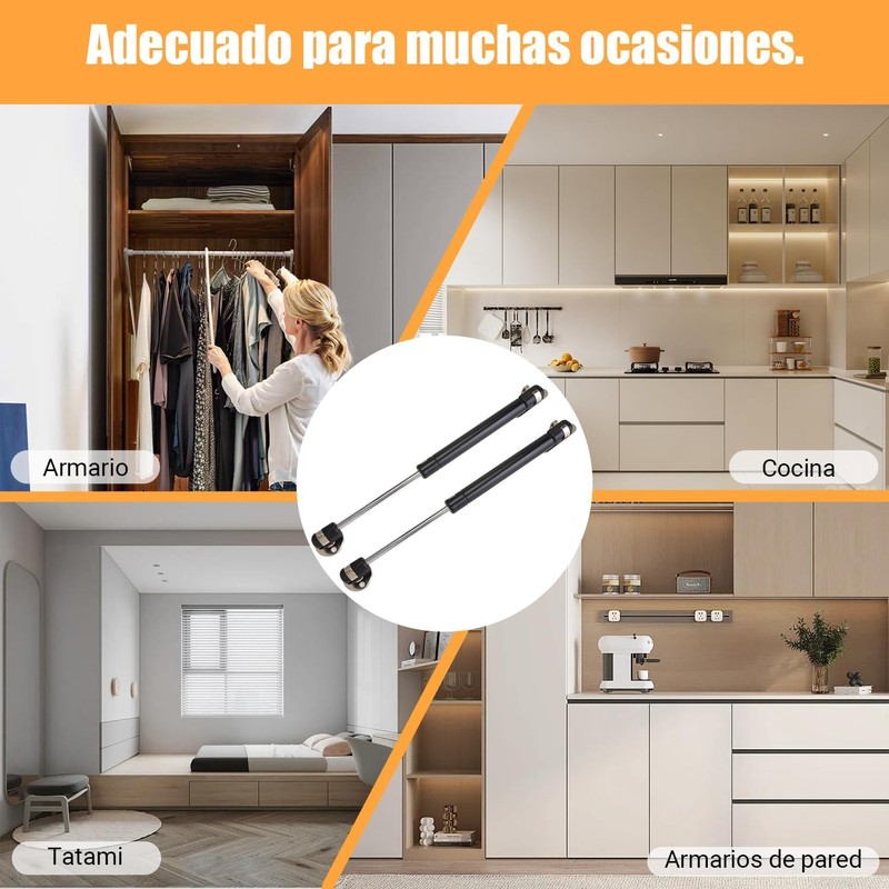 8 Piezas Pistones Elevable de Gas Amortiguador para Puertas Alacenas