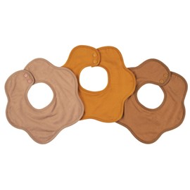 Tiny Twinkle - Kaffle Roundabout Bib 3 Pack - Sand, Tan, Brown