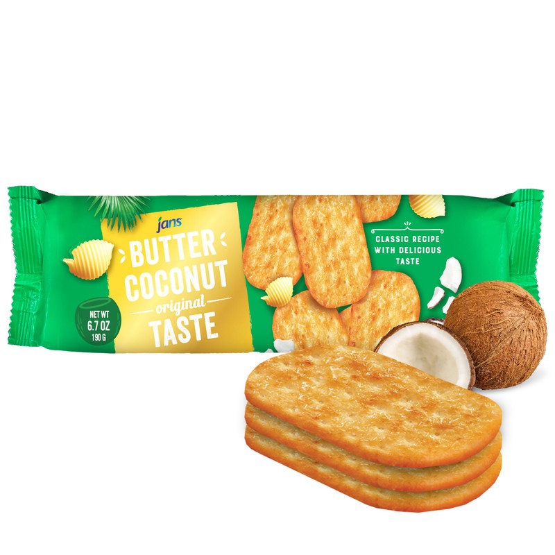 Butter Coconut Crackers (Foil) 6.7 oz(Pack of 24)