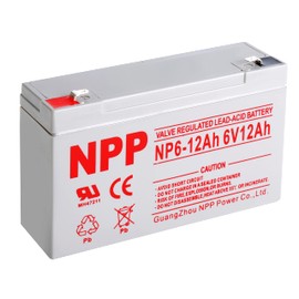 NPP NP6-12Ah F1, 6V 12Ah Battery, Rechargeable Sealed Lead Acid 6V 12Ah Battery F1 Terminal Replace 6FM12, 6-DW-12 AB12120 Distribution Control, Solar Garden Light, Electric Toys and Electric