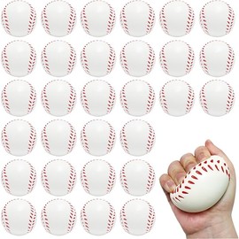 30PCS Large 2.5Inch Baseball Stress Ball,Stress Relief Balls,Squeeze Sports Ball,Squeeze Foam Baseball for Themed Baseball Stress Anxiety Relief for Kids Children Playing,Party Gifts