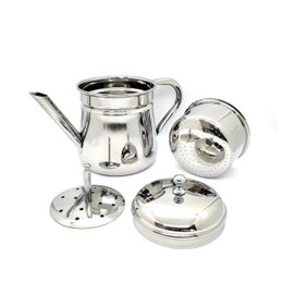 KERAM Percolator Coffee Pot, 13.52 fl oz / 400 ml, 6-8 Cup Capacity, Stainless Steel, portable coffee maker for camping pour over non electric