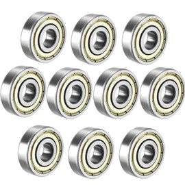 DITK-U Pack of 10 608z Miniature Ball Bearings, Steel Ball Bearings, Deep Groove Ball Bearings, Double Sealed Stainless Steel Ball Bearings for Skateboards, Scooters, Inline Skates, 8 mm x 22 mm x 7