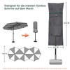 Sekey Double Parasol Protective Cover with Pole, Cover for Garden