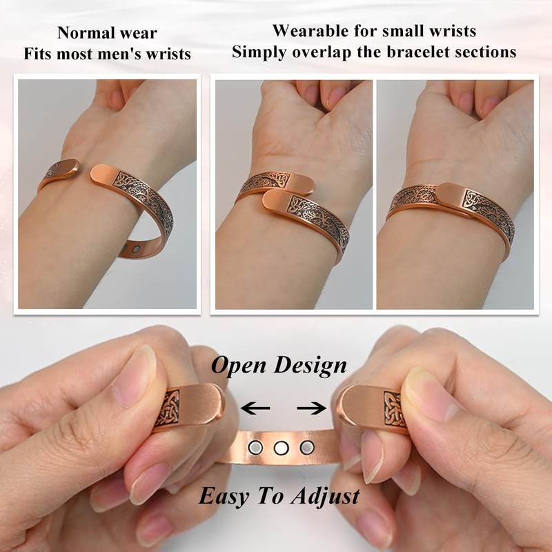 Vicmag Copper Magnetic Bracelet for Women and Men Ultra Strength