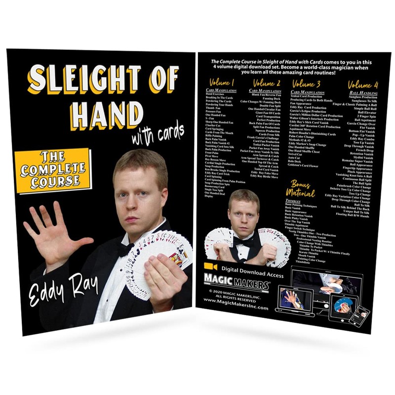 Magic Sleight of Hand Kit Complete Course with Bicycle Fanning