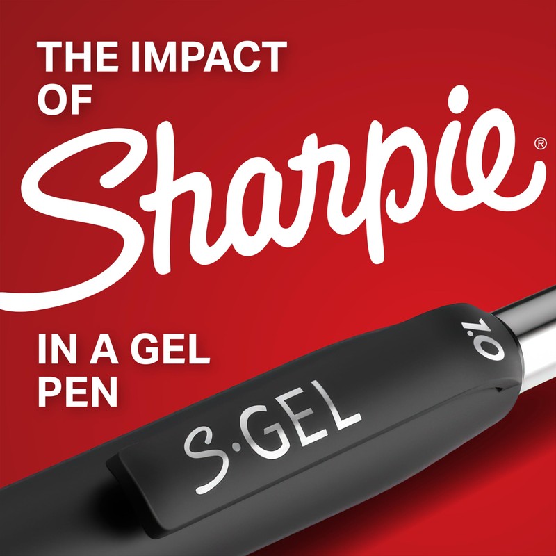 Sharpie S-Gel Gel Pens, Pearl White Body, Black Ink, Medium