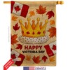 Happy Victoria Day Burlap Garden House Flags Kit Regional Canada