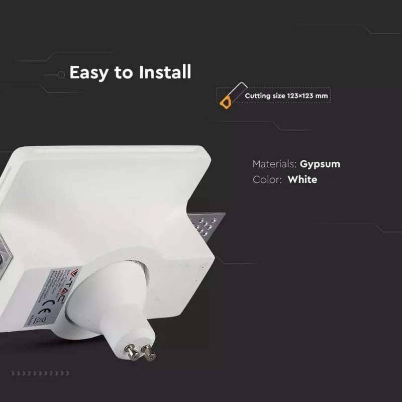 VT-714 GU10 Gypsum Fitting Square-White