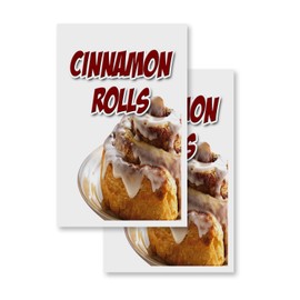 Cinnamon Rolls (2-Pack) 24" x 36" Vinyl Decals | Sign Insert Peel & Stick Decals Stickers Window Signs