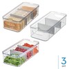 iDesign Large Fridge Organizer Bin with Removable Divider and Lid