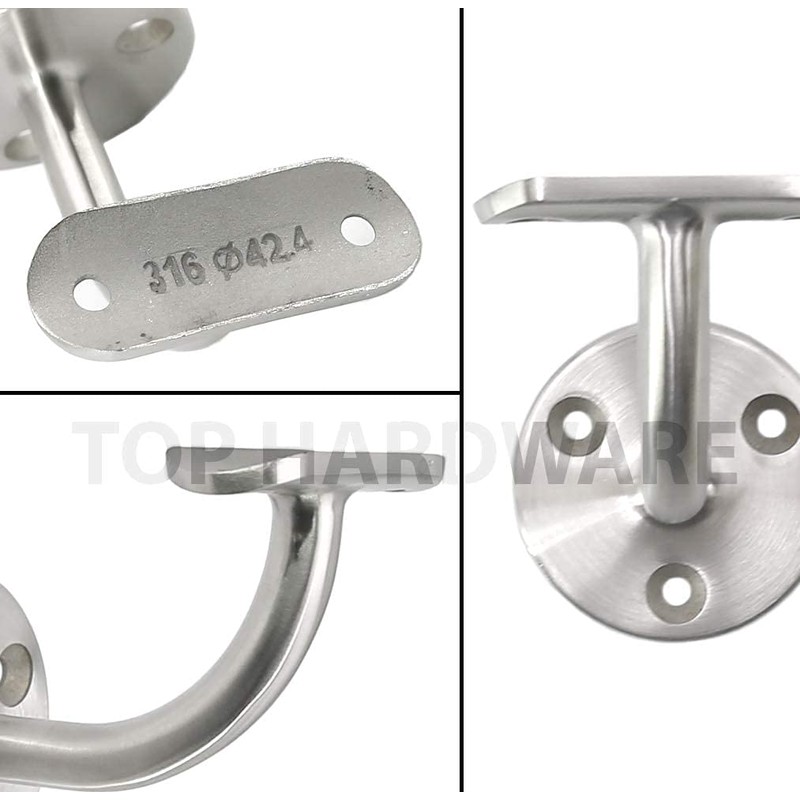 Stainless Steel 316 Grade Wall Mount Handrail Bracket for 1-5/8"
