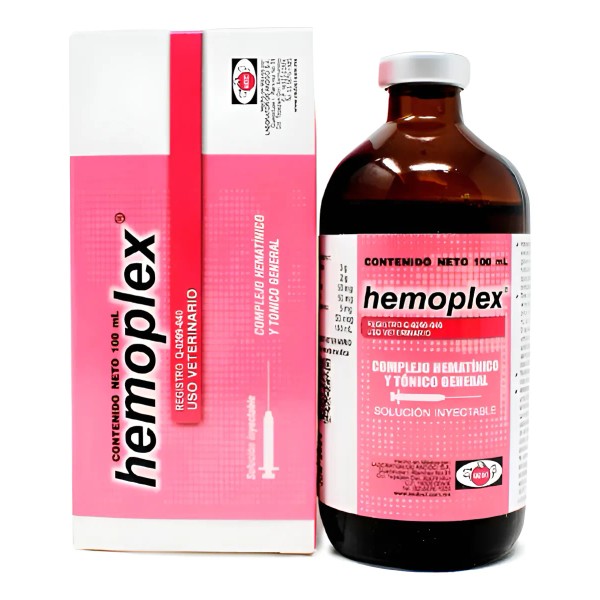 Hemoplex 100ml. Tonico Hematinico Anemia Animales - Producto Original de