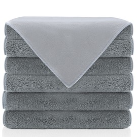 BINYI Magic Cleaning Cloth, Microfibre Cloths, Thickened Cleaning Cloths, Dishcloths, Streak-Free, Reusable Cleaning Cloths, Tea Towels for Kitchen, Car, Window, 6 Pieces, 295 x 291 mm