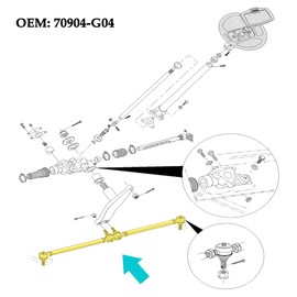 10L0L Golf Cart Tie Rod End Assembly for EZGO TXT 1994.5-2001 Electric & Gas, 2 Pack, OEM# 70904-G02 70074-G01 70074-G02