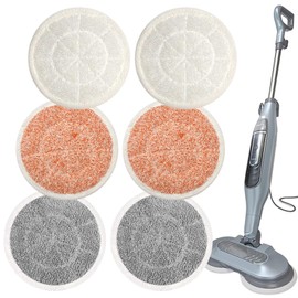 6 Pcs Shark Steam Mop Replacement Pads, Shark Steam Mop Pads, for S6002uk S7201brnuk, Reusable Steam & Scrub Cleaning Pads, Scrubbing and Sanitizing Rotating Power Pads