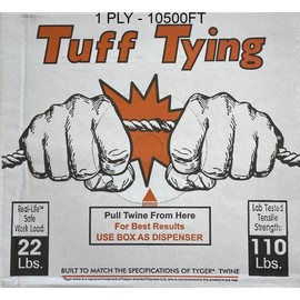 SGT KNOTS Tuff Tying Twine - Polypropylene, UV, Moisture and Chemical Protection Twine for Commercial Bundling, Packaging (1 ply - 10500ft, White)