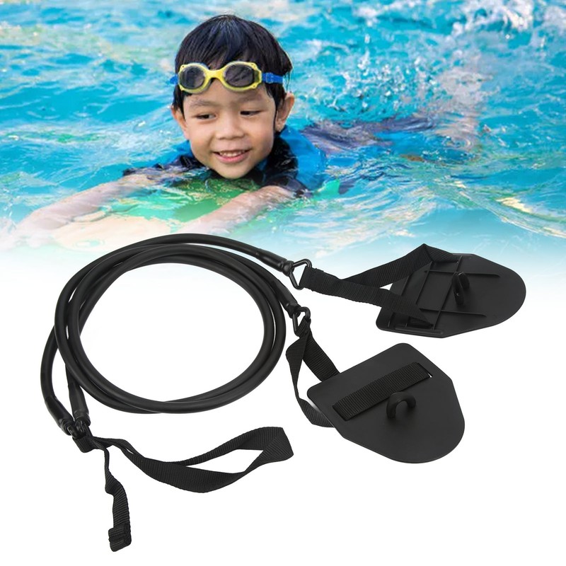 Swimming Arm Strength Trainer Latex Black Elastic Resistance Bands Swimming