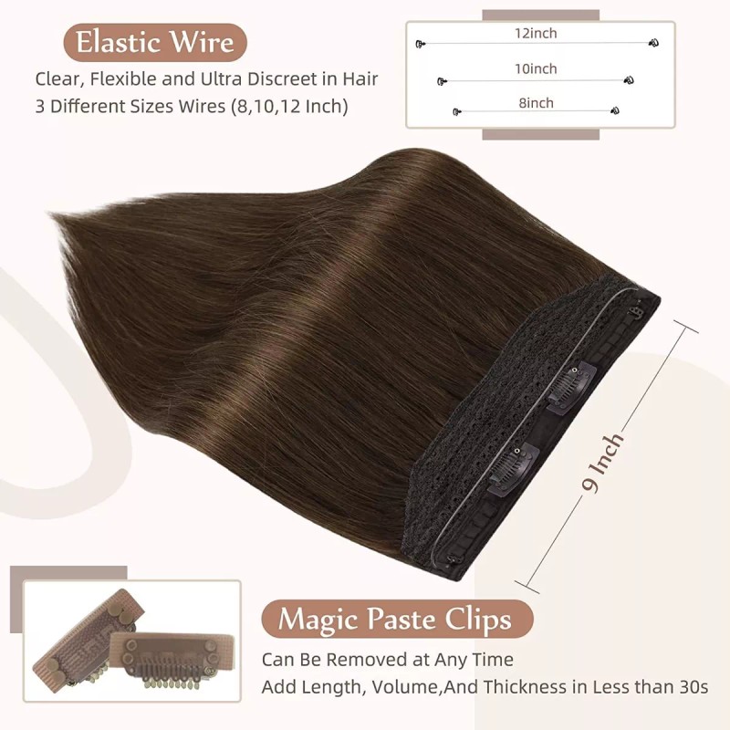 Fshine Extensiones Cabello Humano 14in Marrón #4 70gr