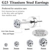 ZELORES 4 Pairs Titanium Stud Earrings FlatBack Ball Dot CZ