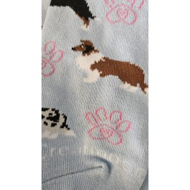 Set Of 2 Collie Dog Ladies novelty socks Tri, Blue Sable Smooth Rough NEW FS