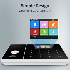 PGST Wireless Home Alarm, Wireless Alarm System, WIFI + GSM for Home and Apartment, with Door/Window Contact, Motion Detector, Works with Alexa and Google for Home