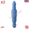 2 X New UNIVERSAL WINDSCREEN WASHER SCREENWASH IN LINE PIPE
