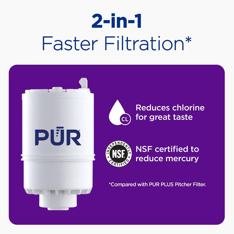PUR Vertical Faucet Mount Water Filtration System with Lead Reducing