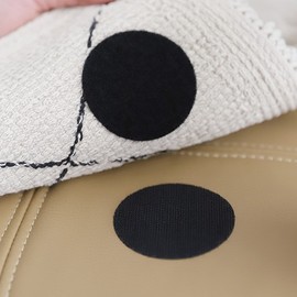 Super Strong Round Non-Slip Hook-and-Loop Fasteners for Bed Covers, Cushions, Mats 5 pairs Black 5ea