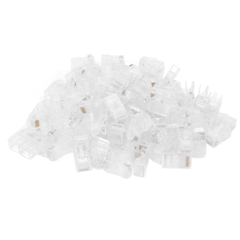100Pcs TF2005A 8P8C RJ45 Connector CAT6 Unshielded Ethernet Crystal Head