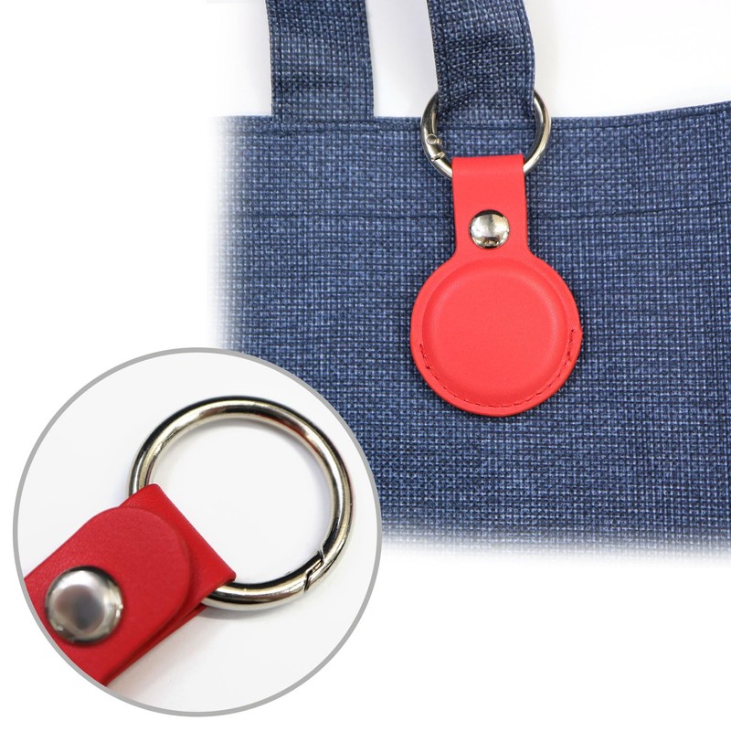 AirTag ATC-004 Case, Leather, Red, For Air Tags, Key Holder,