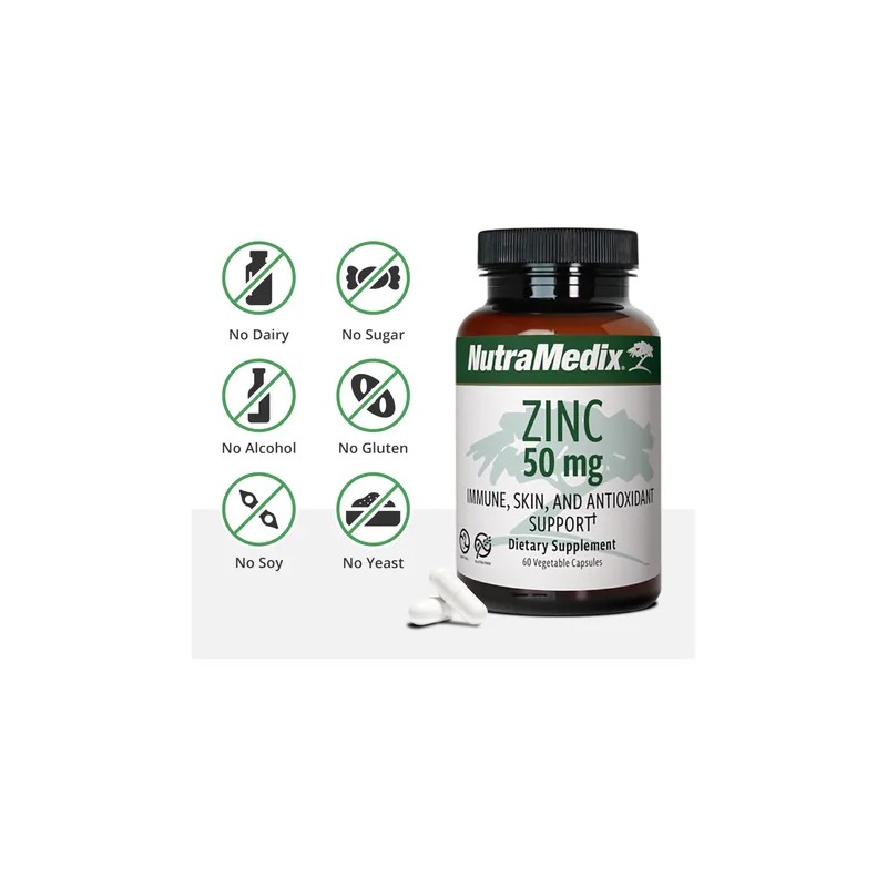 Nutramedix Zinc 50 Mg - Zinc En Cpsulas (60 Cpsulas)