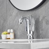 GGStudy Chrome Bathroom Faucet Swan Shape Single Handle One Hole