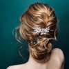 2 Pcs Rhinestone Hair Clips Wedding Hair Accessories Silver Diamond