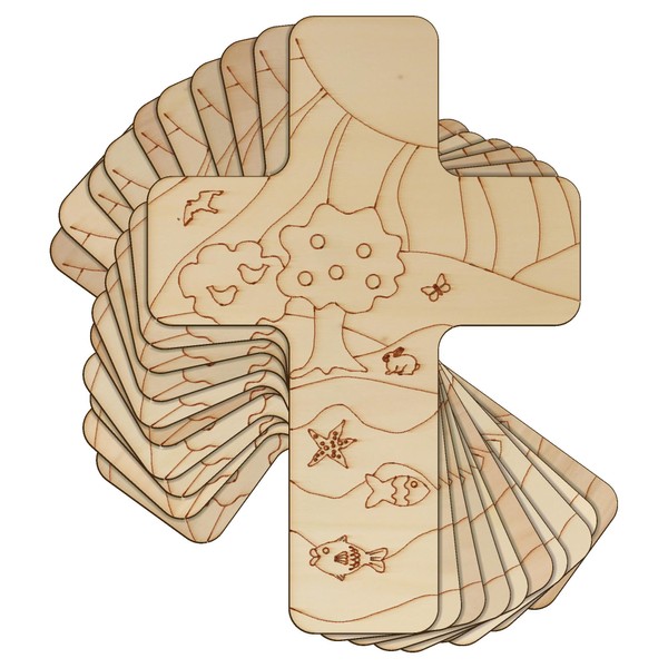 10x Wooden Creation Cross Christian Craft Shapes 3mm Plywood(8 x