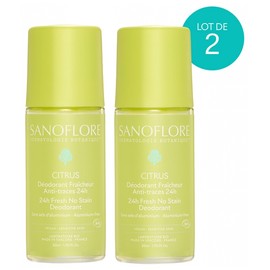 Sanoflore Déodorant Fraîcheur 24H Citrus Roll-On Bio Lot de 2 x 50 ml