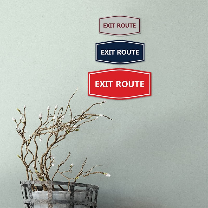 Signs ByLITA Fancy Exit Route Sign (Red) - Large