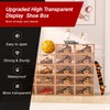 Foluck Large Display Shoe Storage Box, 8 Pack Clear Plastic