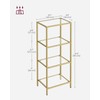 VASAGLE Bookcase, 4-Tier Bookshelf, Slim Shelving Unit for Bedroom, Bathroom,