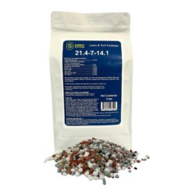 Supply Solutions 21.4-7-14.1 Lawn and Turf Fertilizer with Iron - Achieves a Lush Green Lawn in Weeks - Turf Builder for All Grass Types - for Greener Grass Lawn Fertilizer (5lbs)