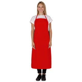 BWOLF Tony Apron Waterproof Oil Resistant Work Apron Slaughterhouse Industrial Apron Long, red