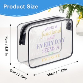 Funny Adult Gifts for Women Makeup Bag Adult Sarcastic Gifts for Women Clear Cosmetic Bag Novelty Gifts for Her Friends Boss Coworkers Employee Humor Birthday Gifts Travel Zipper Toiletry Pouch