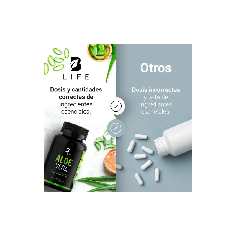 Extracto Puro De Aloe Vera 240 Cápulas B Life
