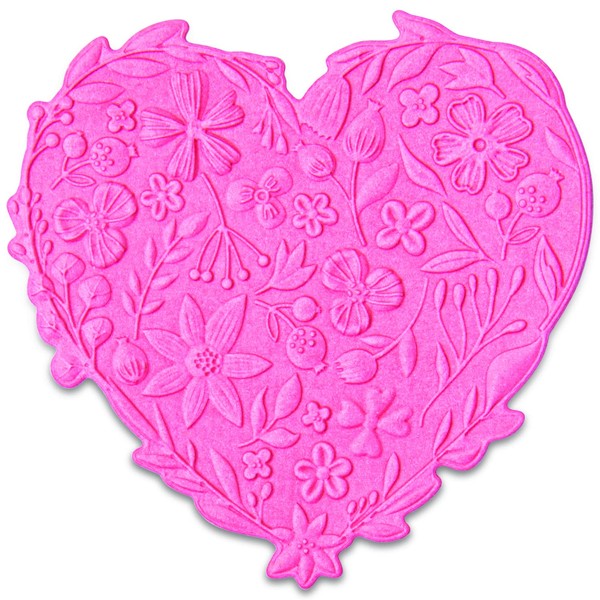 Sizzix 3-D Impresslits Embossing Folder Floral Heart by Kath Breen, 665743, Paper, Multicoloured, One Size