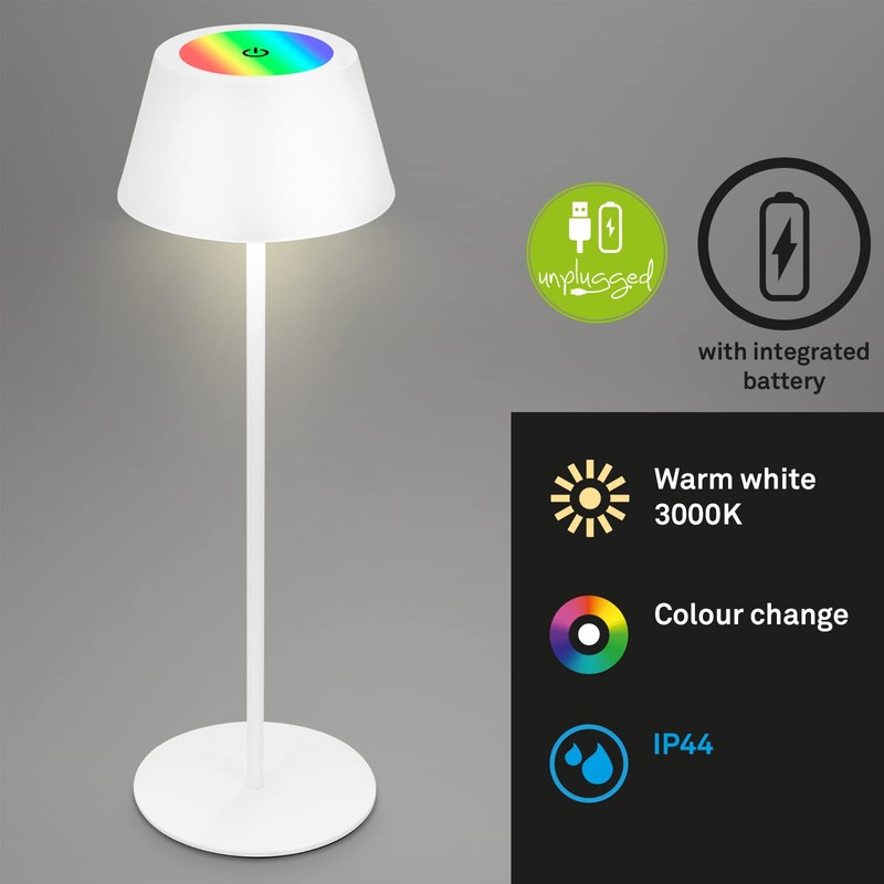 BRILONER LED Table Lamp Wireless, RGB Bedside Lamp Touch, Desk