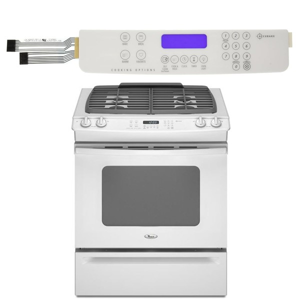 W10207930 Compatible with Whirlpool Range Oven Switch Membrane WPW10207930, 1547593,AP6017096,PS11750391,EAP11750391,W10177224