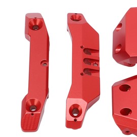 VGEBY RC Front Rear Bumpers, Aluminum Alloy RC Front Rear Bumpers Plates Replacement Car & Truck Bumpers for 1/18 Vehicle Bodies & Scale Accessories (Red), VGEBYrfgokne4qm-12