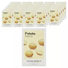 MISSHA 미샤 에어리 밀착 시트 마스크 감자, 1개입, 40개 [1개입 x 40개] Missha Airy Fit Sheet Mask Potato, 1 piece, 40 pieces [1 piece x 40]