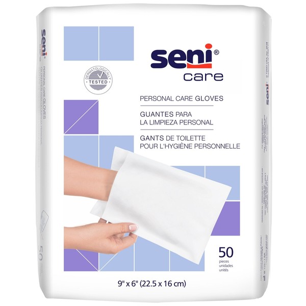 Seni Care Wash Glove or Washcloth 6 x 9" S-NG50-C41 1 Pack 50 Wipes